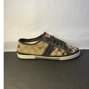 Mens Coach Brad Canvas Sneakers Khaki/Chestnut M11